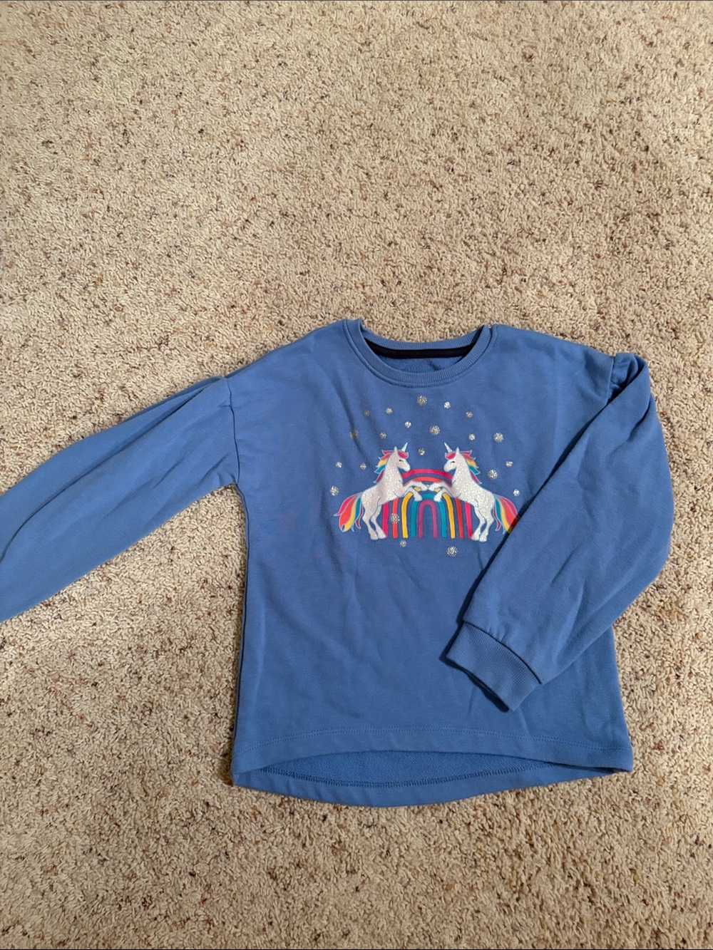 Garanimals Blue Long-Sleeve Top with Rainbow Unicorns